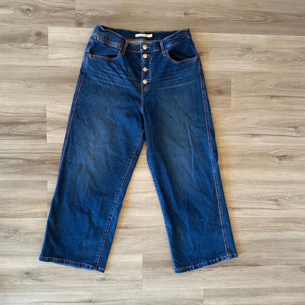 Levi’s super high rise stretch wide leg jeans